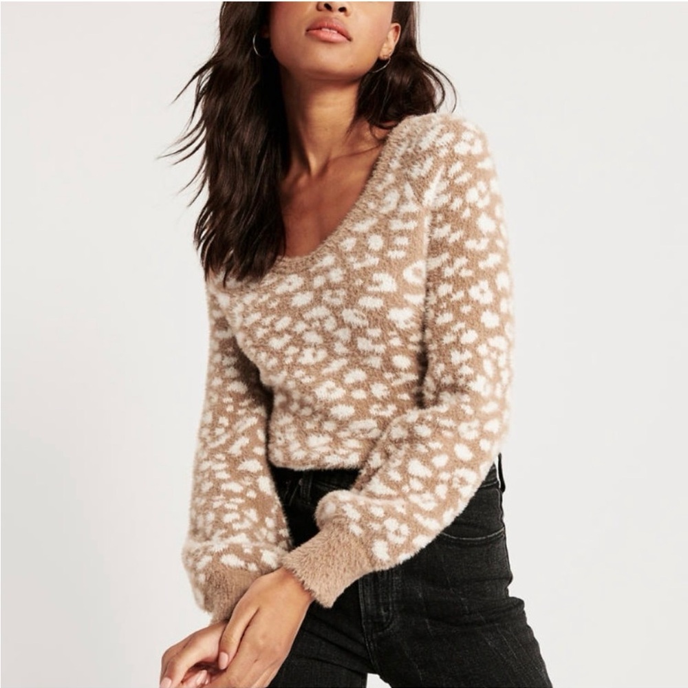 Abercrombie & Fitch Leopard Print Knit Sweater